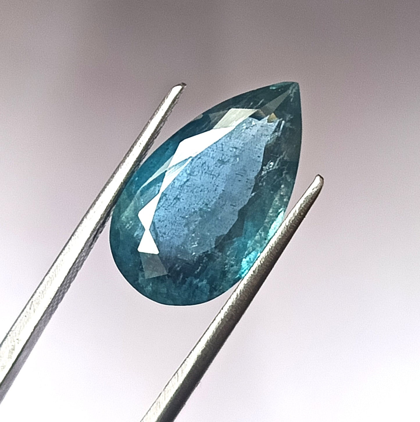 5.90 Carat 9.5X16.5X6 (WXLXD) Natural Pear Shaped Santa Maria Aquamarine