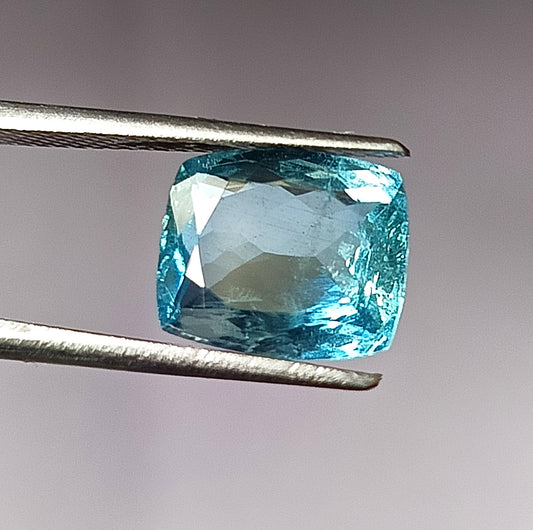 3.40 Carat 8.8X10.4X5 (WXLXD) Natural Cushion Cut Santa Maria Aquamarine