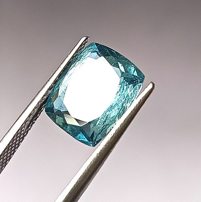 3.40 Carat 8.8X10.4X5 (WXLXD) Natural Cushion Cut Santa Maria Aquamarine