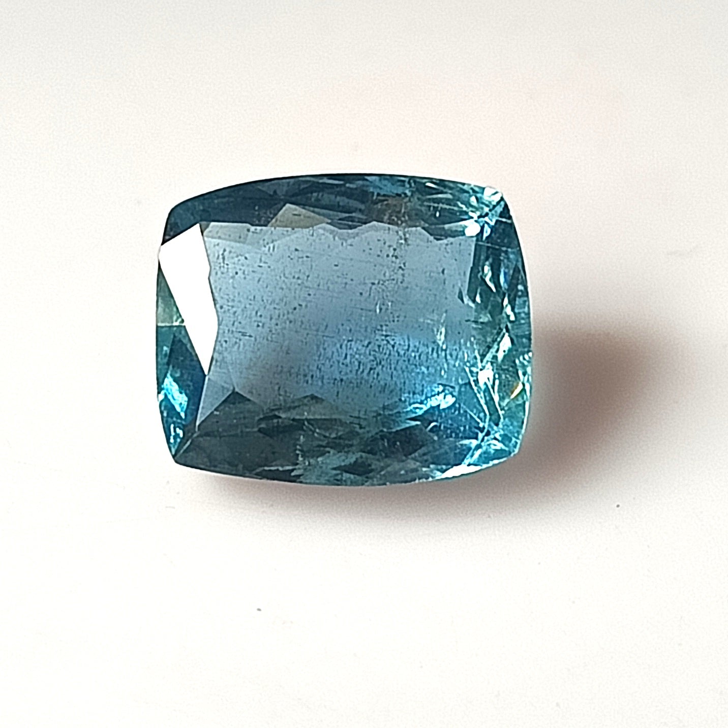 3.40 Carat 8.8X10.4X5 (WXLXD) Natural Cushion Cut Santa Maria Aquamarine