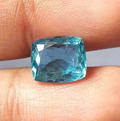 3.40 Carat 8.8X10.4X5 (WXLXD) Natural Cushion Cut Santa Maria Aquamarine