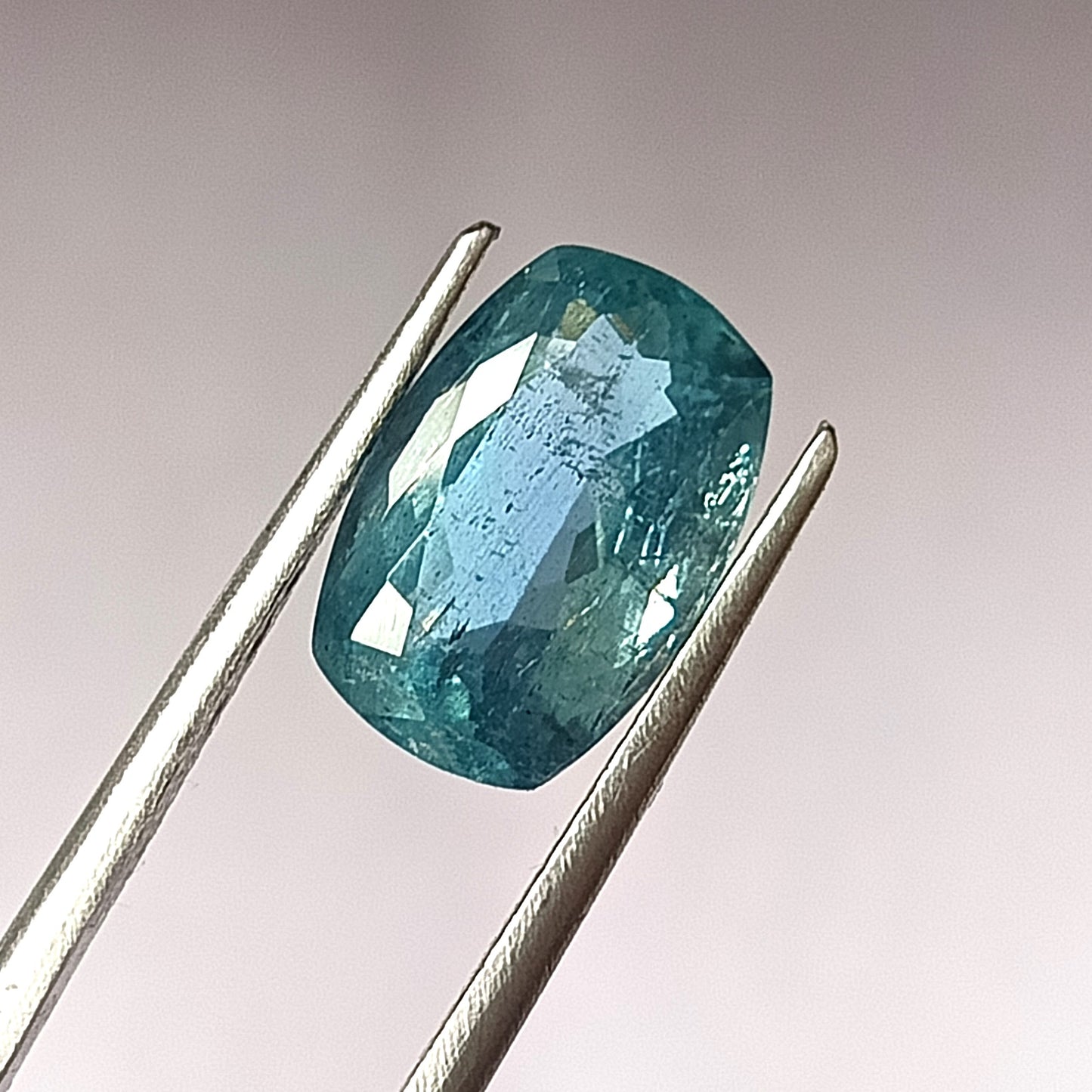 3.80 Carat 8X11.8X5.9 (WXLXD) Natural Cushion Cut Santa Maria Aquamarine