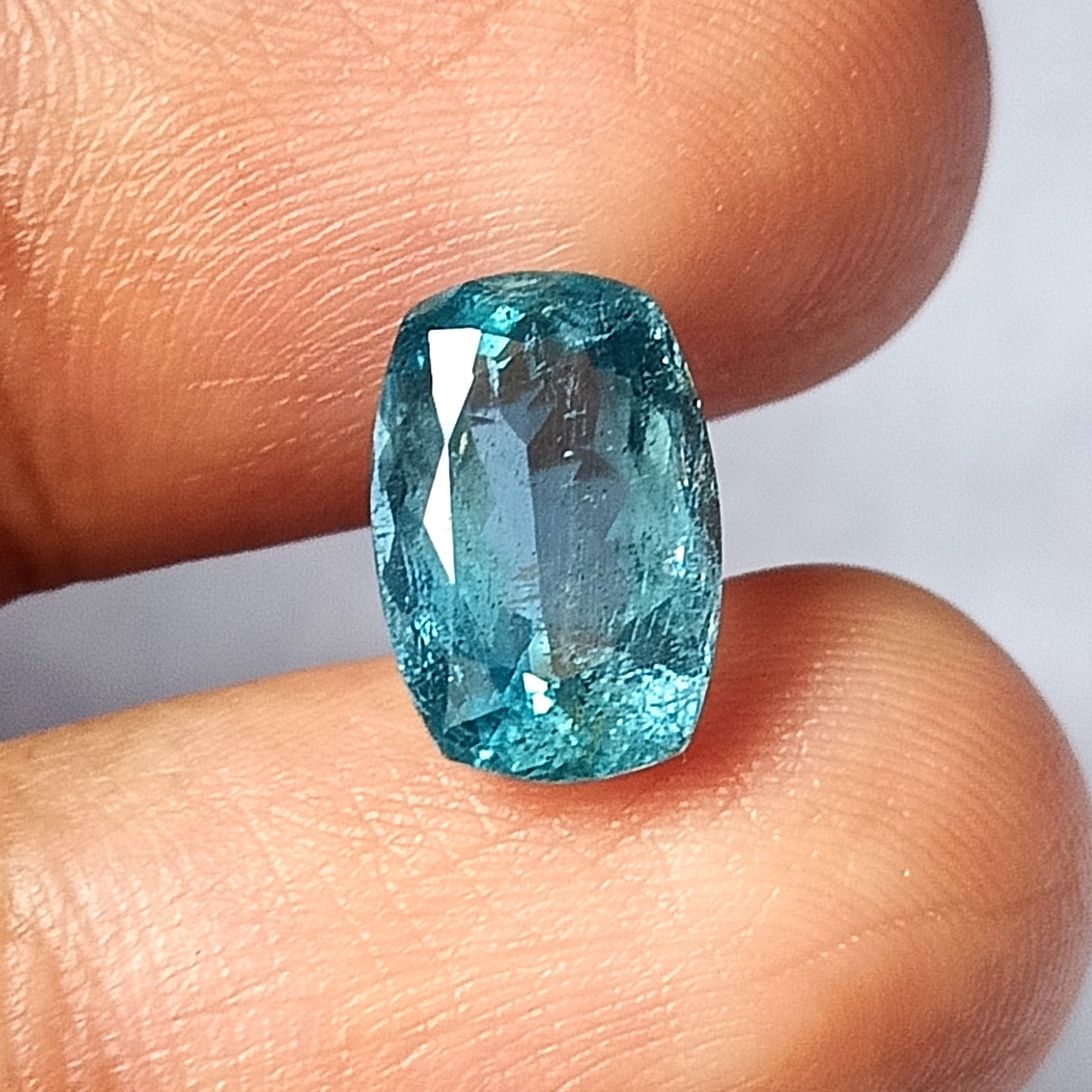 3.80 Carat 8X11.8X5.9 (WXLXD) Natural Cushion Cut Santa Maria Aquamarine