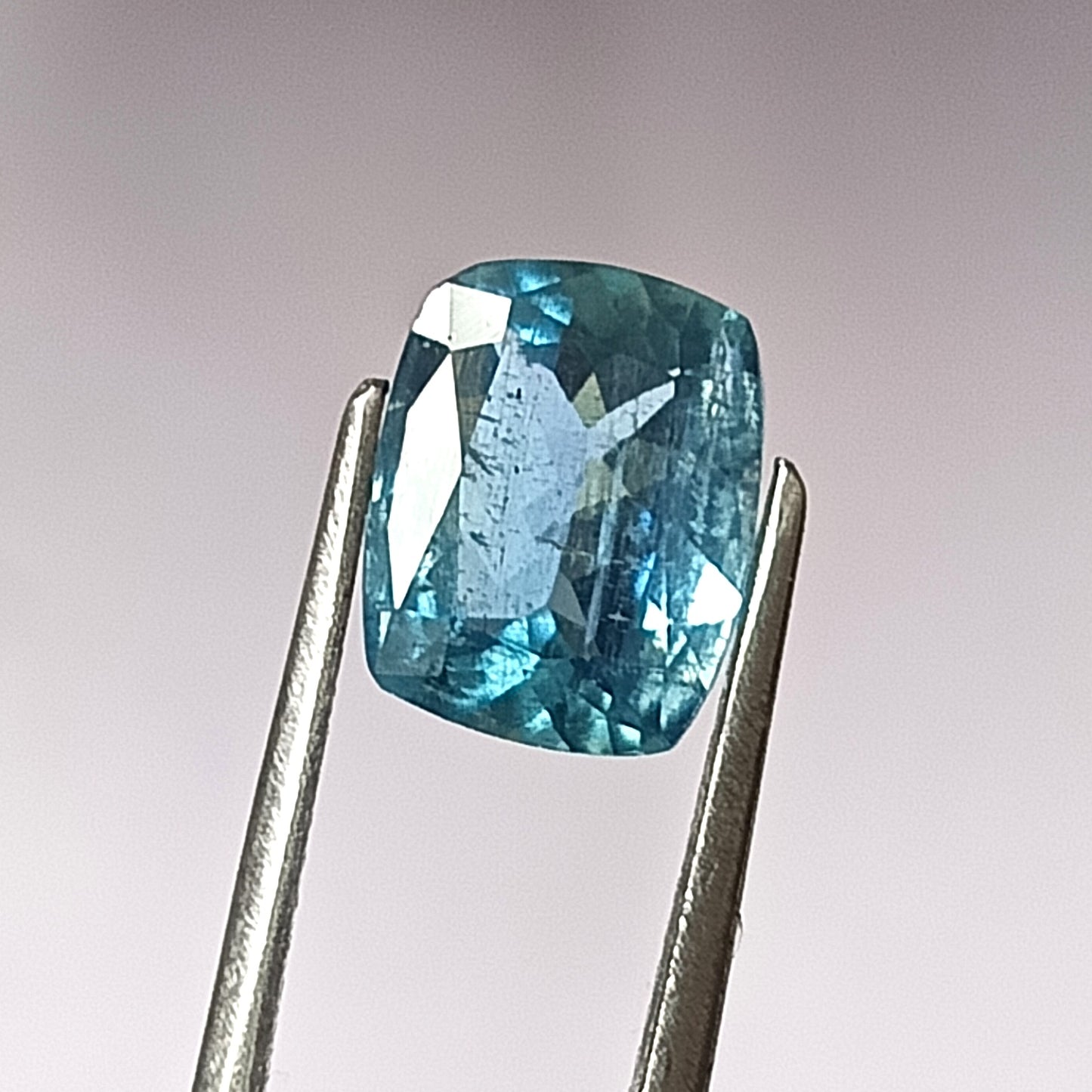 2.45 Carat 7.7x9.6x5 (WXLXD) Natural Cushion Cut Santa Maria Aquamarine