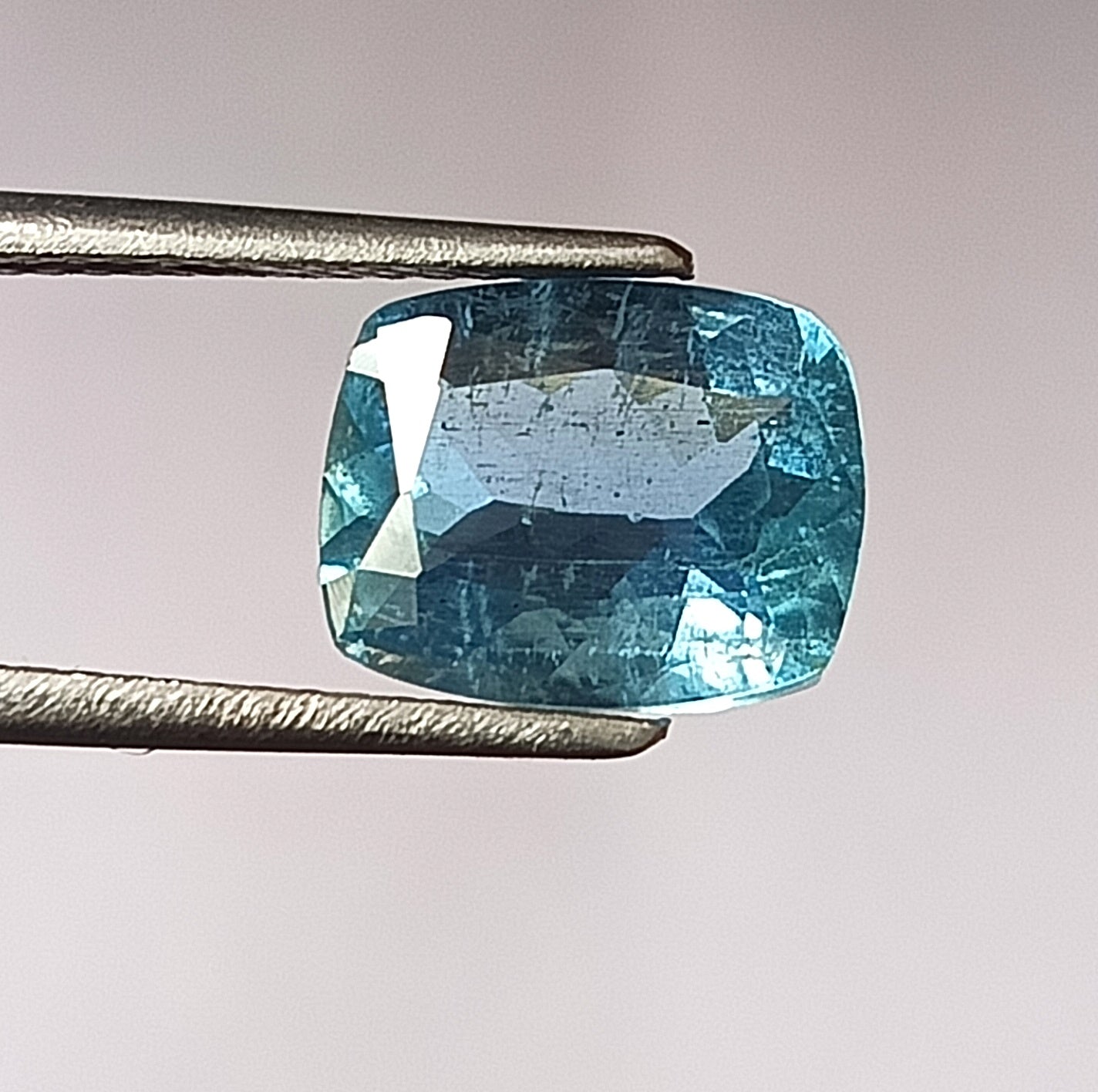 2.45 Carat 7.7x9.6x5 (WXLXD) Natural Cushion Cut Santa Maria Aquamarine