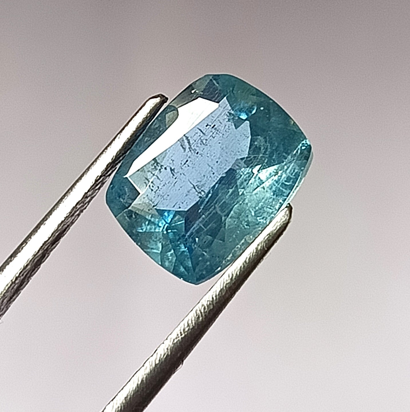 2.45 Carat 7.7x9.6x5 (WXLXD) Natural Cushion Cut Santa Maria Aquamarine