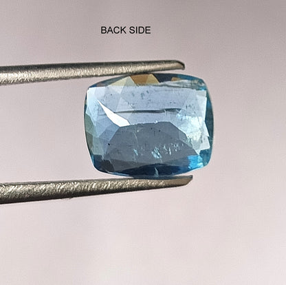 2.45 Carat 7.7x9.6x5 (WXLXD) Natural Cushion Cut Santa Maria Aquamarine
