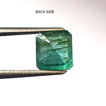 1.50 Carat 6.4X7X4 (WXLXD) Natural Zambian Cushion Cut Emerald