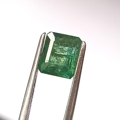 1.65 Carat 6X7X4.3 (WXLXD) Natural Zambian Emerald Cut Emerald