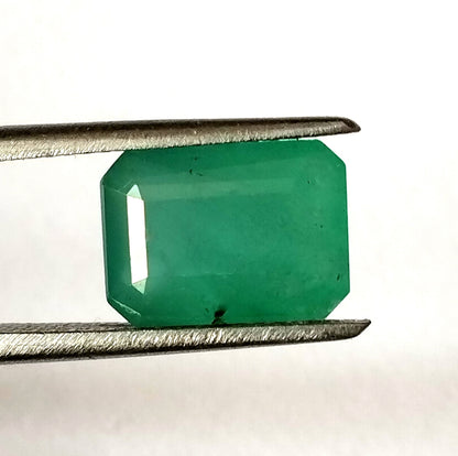 3.75 Carat 7.6X10.7X5.7 (WXLXD) Natural Zambian Emerald Cut Emerald