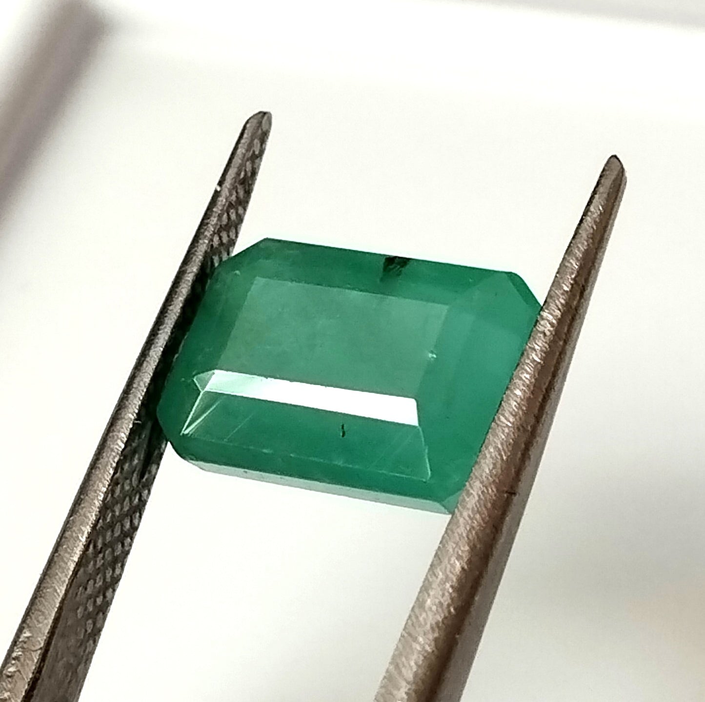 3.75 Carat 7.6X10.7X5.7 (WXLXD) Natural Zambian Emerald Cut Emerald
