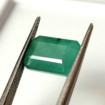 3.75 Carat 7.6X10.7X5.7 (WXLXD) Natural Zambian Emerald Cut Emerald