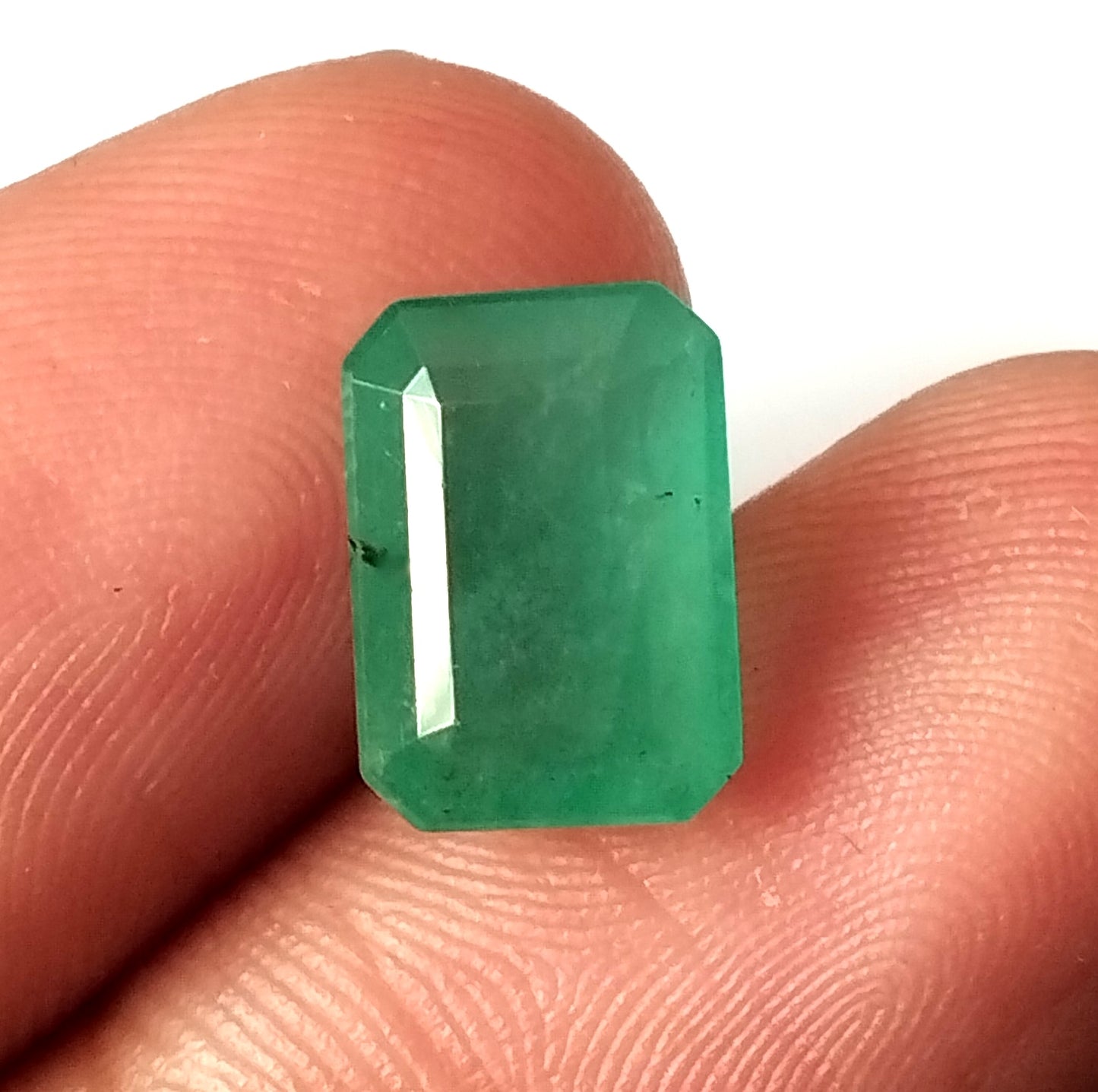 3.75 Carat 7.6X10.7X5.7 (WXLXD) Natural Zambian Emerald Cut Emerald