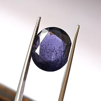 8.65 Carat 13.8X14.6X6.7 (WXLXD) Natural Faceted Oval Cut Iolite