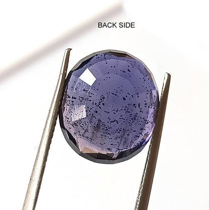 8.65 Carat 13.8X14.6X6.7 (WXLXD) Natural Faceted Oval Cut Iolite