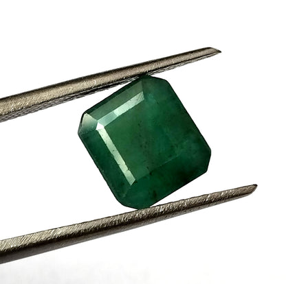 3.40 Carat 7.8X8.7X6 (WXLXD) Natural Zambian Square Octagon Cut Emerald