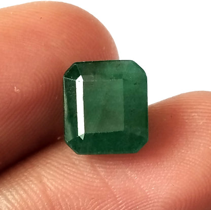3.40 Carat 7.8X8.7X6 (WXLXD) Natural Zambian Square Octagon Cut Emerald