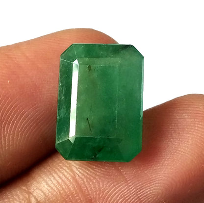 9.05 Carat 10.6X14.4X6.5(WXLXD) Natural Zambian Emerald Cut Emerald