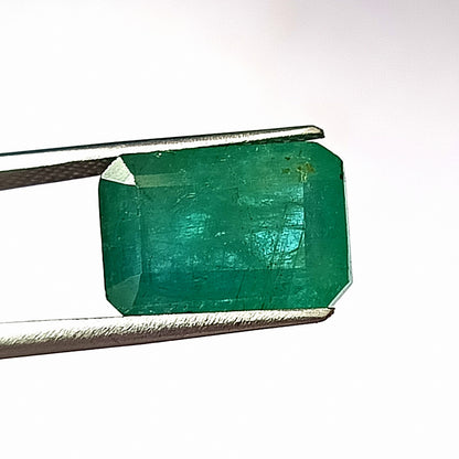 9.75 Carat 9.2X13.7X8.7 (WXLXD) Natural Zambian Emerald Cut Emerald