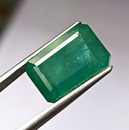 9.75 Carat 9.2X13.7X8.7 (WXLXD) Natural Zambian Emerald Cut Emerald