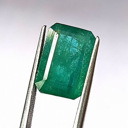 9.75 Carat 9.2X13.7X8.7 (WXLXD) Natural Zambian Emerald Cut Emerald