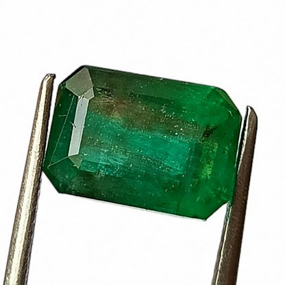 5.45 Carat 7.6X10.8X7.8 (WXLXD) Natural Zambian Emerald Cut Emerald