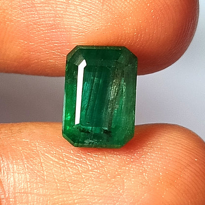 5.45 Carat 7.6X10.8X7.8 (WXLXD) Natural Zambian Emerald Cut Emerald