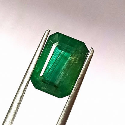 5.45 Carat 7.6X10.8X7.8 (WXLXD) Natural Zambian Emerald Cut Emerald