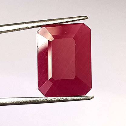 10.20 carat 11X15X4.5 (WXLXD) NATURAL EMERALD CUT MOSAMBIQUE RUBY