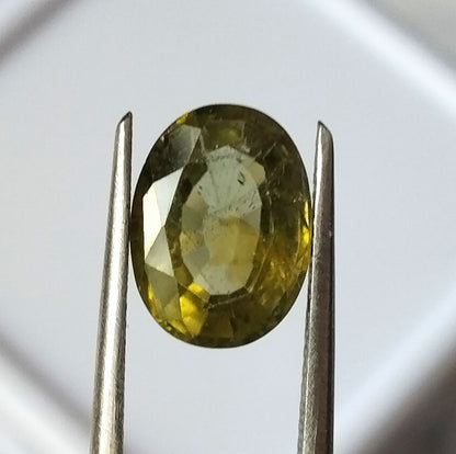 3.75 Carat 8.5X11.3X5.5 (WXLXD) Natural Oval Cut Green Tourmaline Gemstone