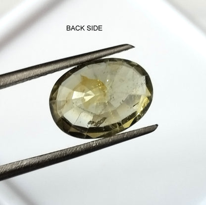 3.75 Carat 8.5X11.3X5.5 (WXLXD) Natural Oval Cut Green Tourmaline Gemstone