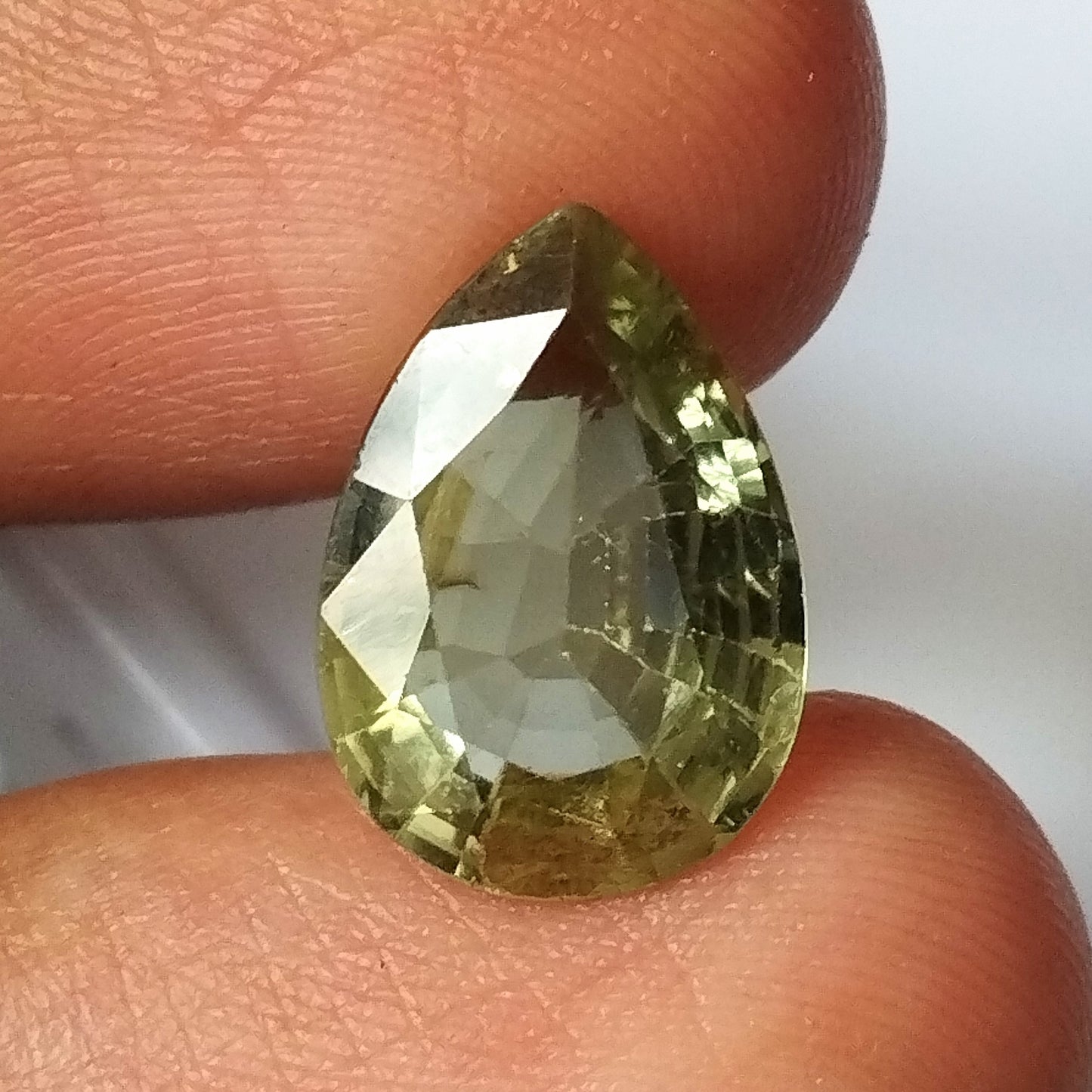4.85 Carat 10.5X14.6X5.2 (WXLXD) Natural Pear Cut Green Tourmaline Gemstone