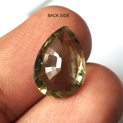 4.85 Carat 10.5X14.6X5.2 (WXLXD) Natural Pear Cut Green Tourmaline Gemstone