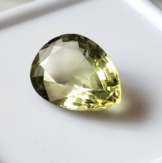 4.85 Carat 10.5X14.6X5.2 (WXLXD) Natural Pear Cut Green Tourmaline Gemstone