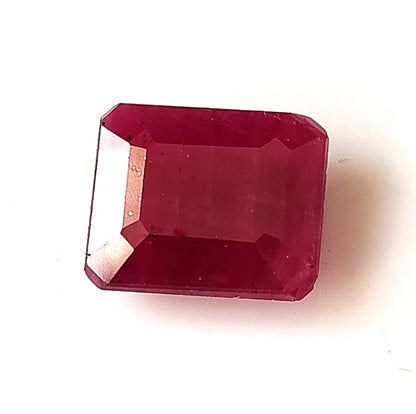 7.20 CARAT 10X12X4.7 (WXLXD)  NATURAL EMERALD CUT MOSAMBIQUE RUBY