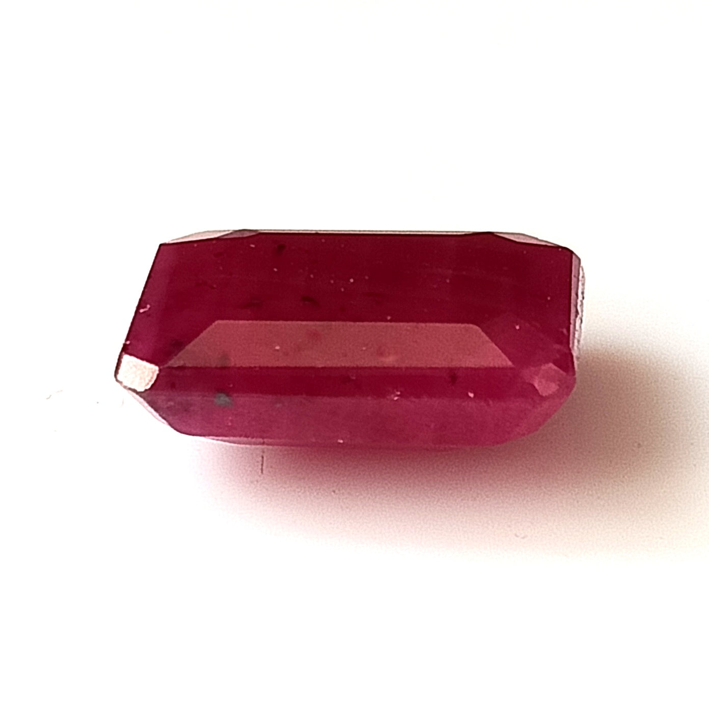 7.20 CARAT 10X12X4.7 (WXLXD)  NATURAL EMERALD CUT MOSAMBIQUE RUBY
