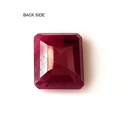 7.20 CARAT 10X12X4.7 (WXLXD)  NATURAL EMERALD CUT MOSAMBIQUE RUBY