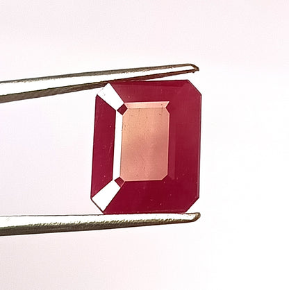 8.15 Carat 9.4X11.5X5.8 (WXLXD) Natural Emerald Cut Mozambique Ruby