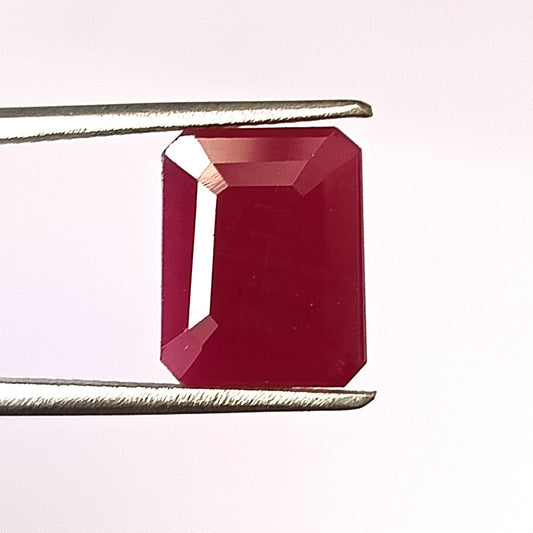 6.75 Carat 9X11X5.5 (WXLXD) Natural Emerald Cut Mozambique Ruby