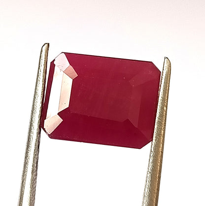 6.75 Carat 9X11X5.5 (WXLXD) Natural Emerald Cut Mozambique Ruby