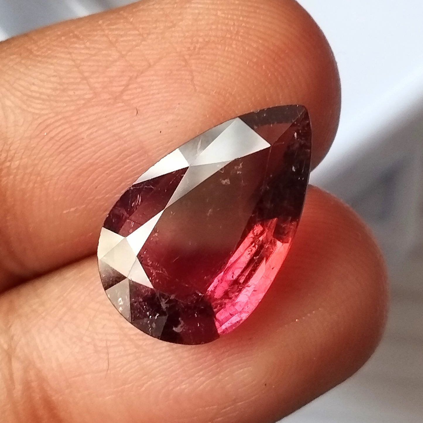6.40 Carat 11.5X18X4.9 (WXLXD) Natural Pear Cut Pink Tourmaline Gemstone