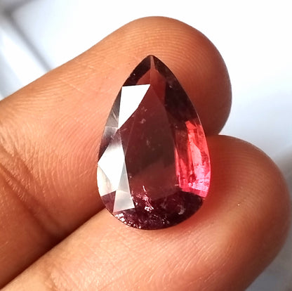 6.40 Carat 11.5X18X4.9 (WXLXD) Natural Pear Cut Pink Tourmaline Gemstone