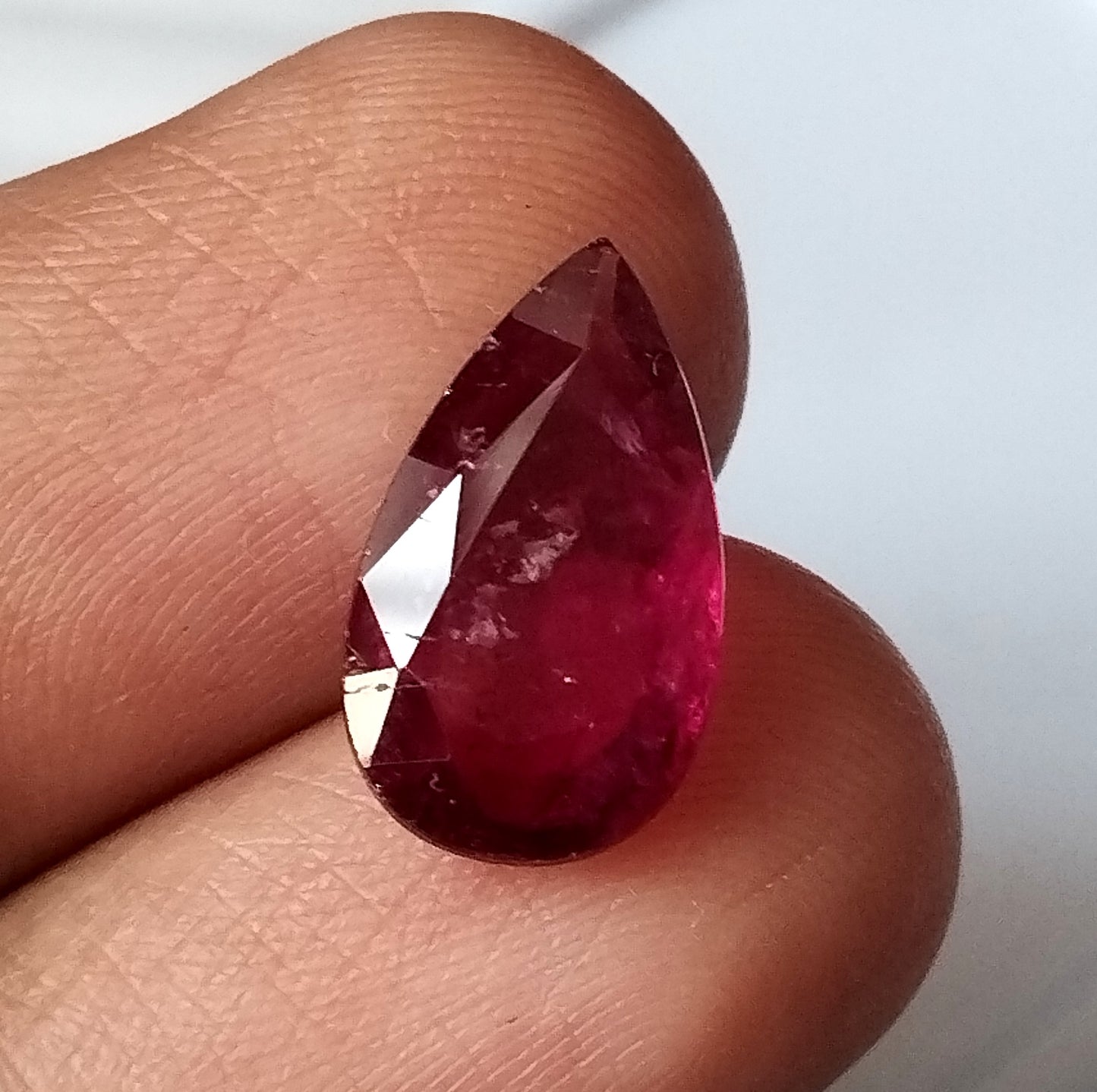 4.10 Carat 9X15.4X4.4 (WXLXD) Natural Pear Cut Rubellite Tourmaline Gemstone