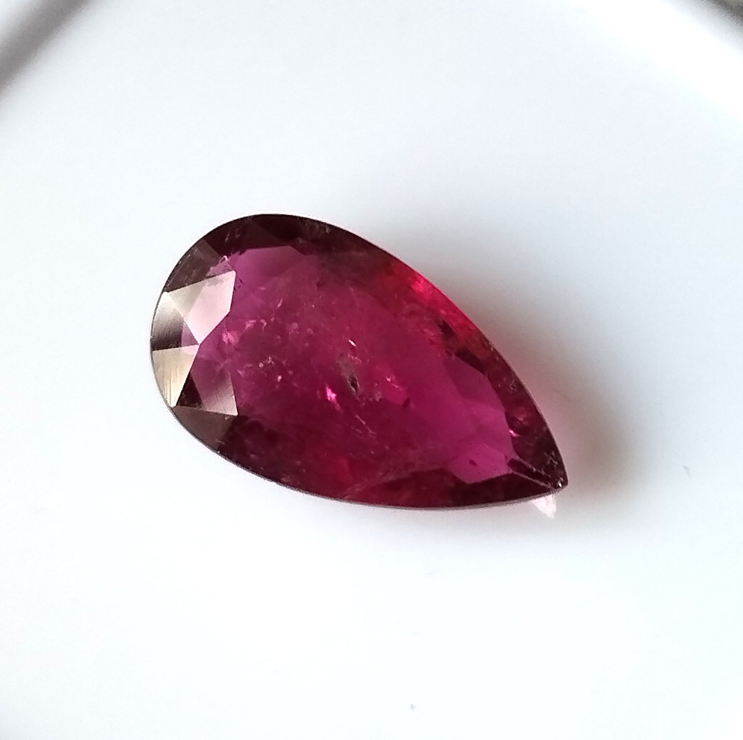4.10 Carat 9X15.4X4.4 (WXLXD) Natural Pear Cut Rubellite Tourmaline Gemstone