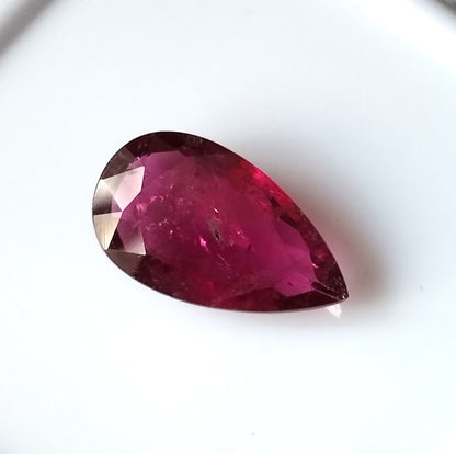 4.10 Carat 9X15.4X4.4 (WXLXD) Natural Pear Cut Rubellite Tourmaline Gemstone