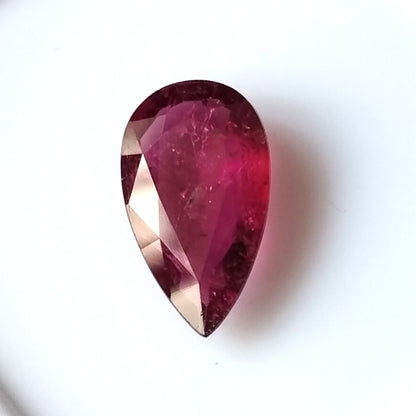 4.10 Carat 9X15.4X4.4 (WXLXD) Natural Pear Cut Rubellite Tourmaline Gemstone