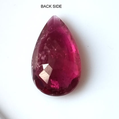 4.10 Carat 9X15.4X4.4 (WXLXD) Natural Pear Cut Rubellite Tourmaline Gemstone