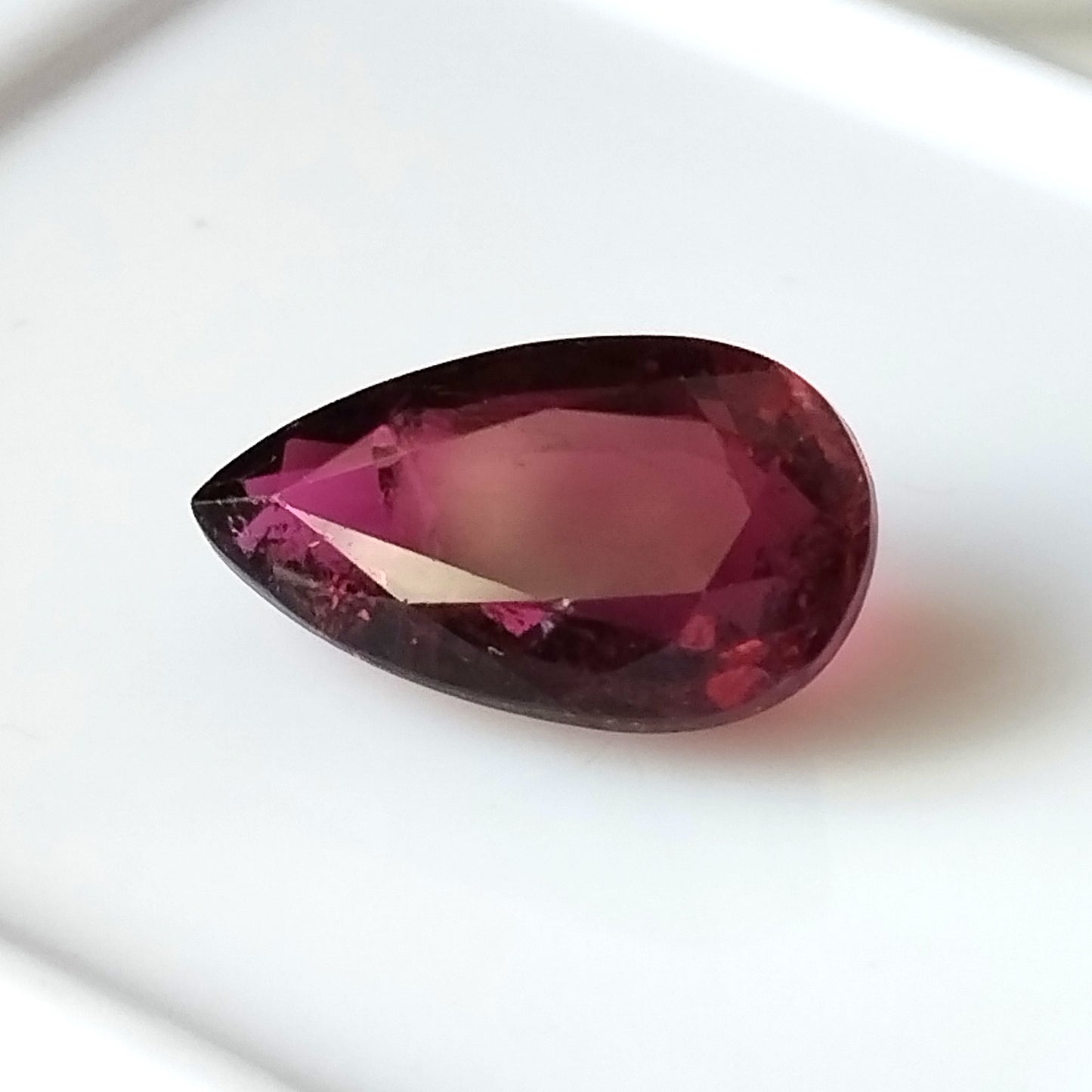 4.50 Carat 7.9X13.5X6 (WXLXD) Natural Pear Cut Rubellite Tourmaline Gemstone