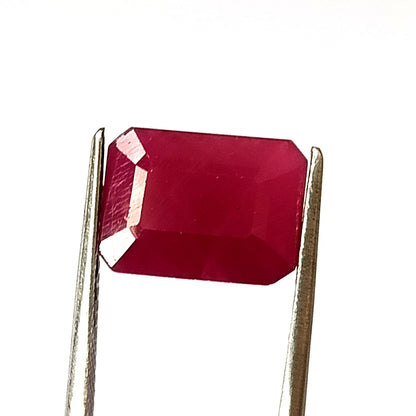6.45 Carat 9X12X5 (WXLXD) Natural Emerald Cut Mozambique Ruby