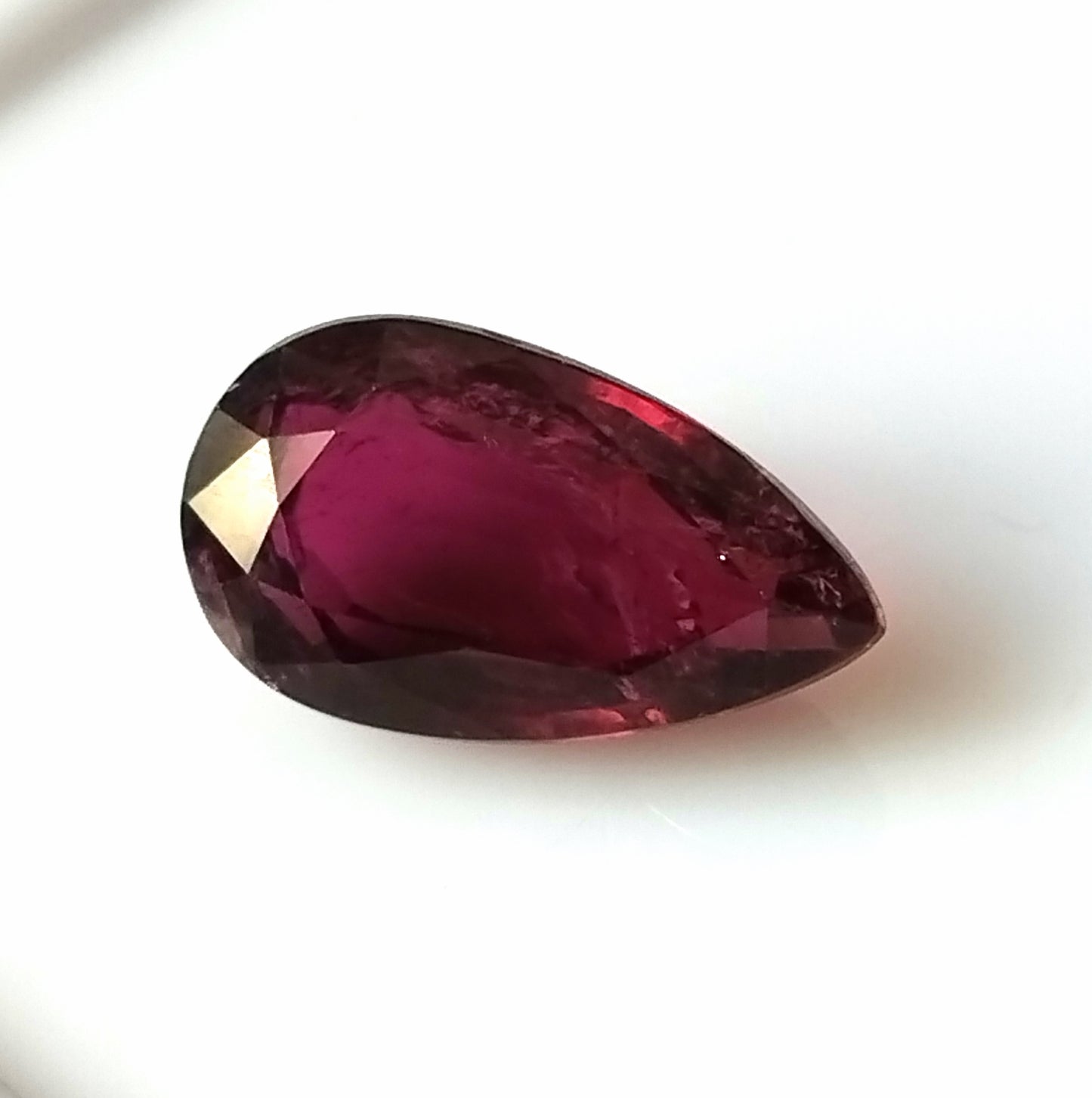 4.50 Carat 7.9X13.5X6 (WXLXD) Natural Pear Cut Rubellite Tourmaline Gemstone